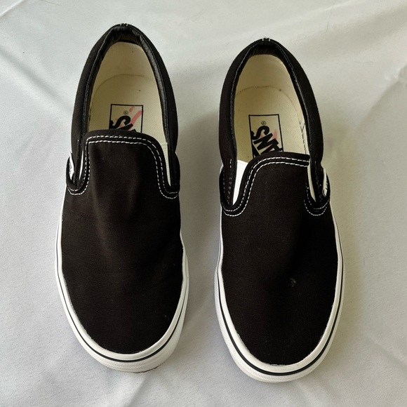 Women’s black slip-on Vans. **EVERYTHING MUST GO, MOVING SALE** - Picture 2 of 5
